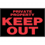Private Property Keep Out Plastic Sign 8"x12"