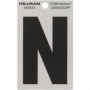 Letter "N" Black/Silver Reflective Vinyl Sticker 3"