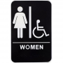 Women's Handicap Accessible ADA with Braille Plastic Sign 6"x9"