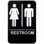 Unisex Restroom with Braille Plastic Sign 6"x9"