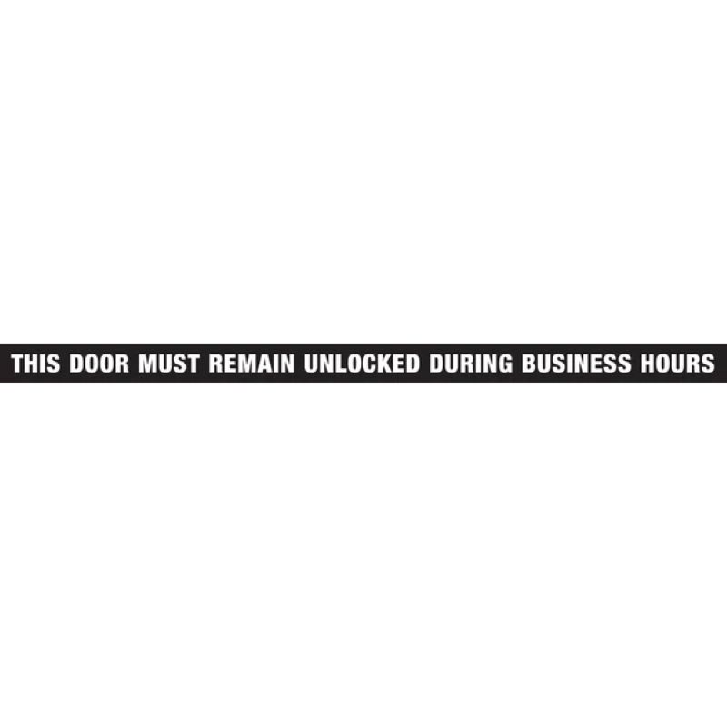 Door Remains Open Black & White Vinyl Sticker 1.5"x28"