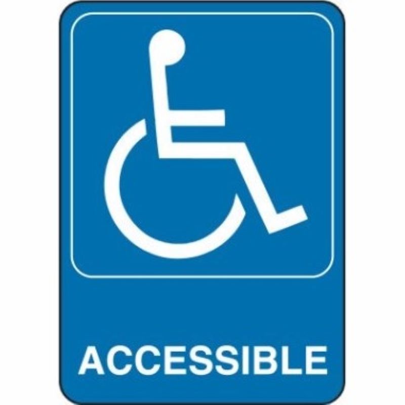 Handicap Accessible Adhesive Plastic Sign 5"x7"