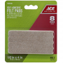 Self Adhesive Brown Rectangle Felt Protective Pad 0.5 x 4" 8 ct