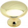 Round Cabinet Knob Polished Brass 1 3/16 x 15/16"