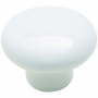 Round Cabinet Knob White Flat