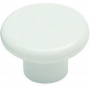 Round Cabinet Knob White Plastic 1.25 x 13/16"