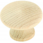 Round Cabinet Knob Unfinished Wood 1.25 x 15/16" 2 ct