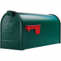 Classic Galvanized Steel Post Mount Green Mailbox