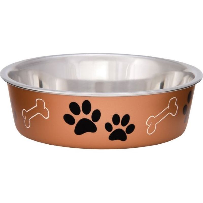 Copper Metallic Bella Dog Bowl Large