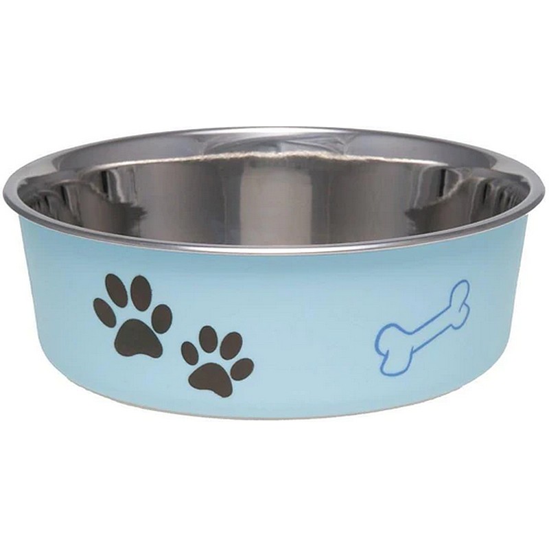 Blue Metallic Bella Dog Bowl Medium