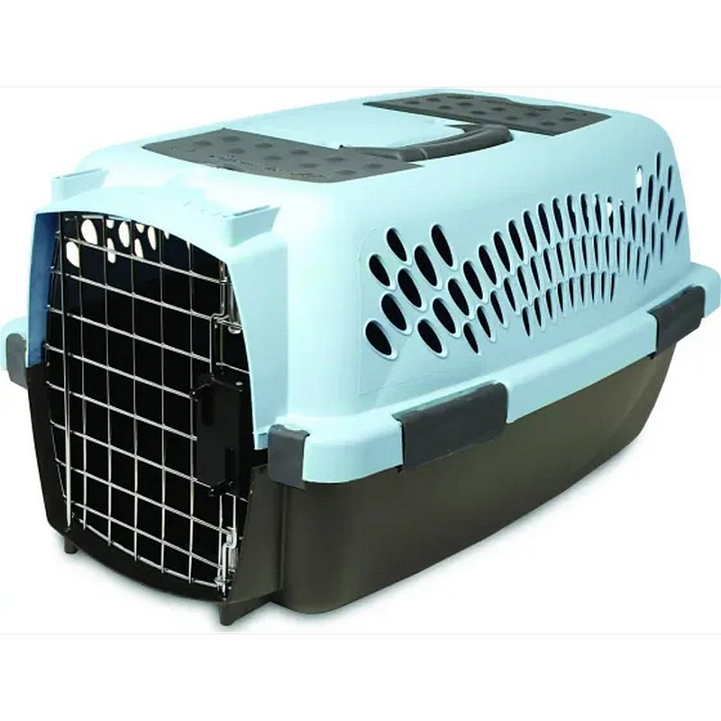 Blue/Black Plastic Pet Carrier