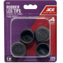 Rubber Round Black Leg Tip 1 in 4 ct