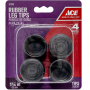 Rubber Round Black Leg Tip 1 1/8 in 4 ct