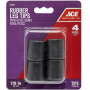 Rubber Round Black Leg Tip 7/8 in 4 ct