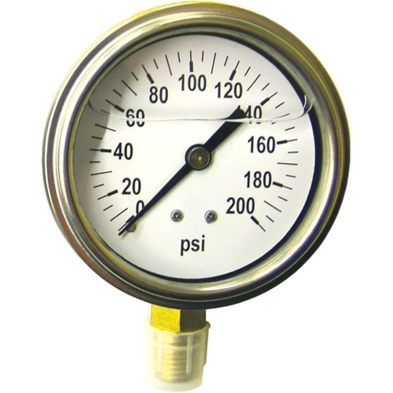 Liquid Filled Pressure Gauge 200 PSI