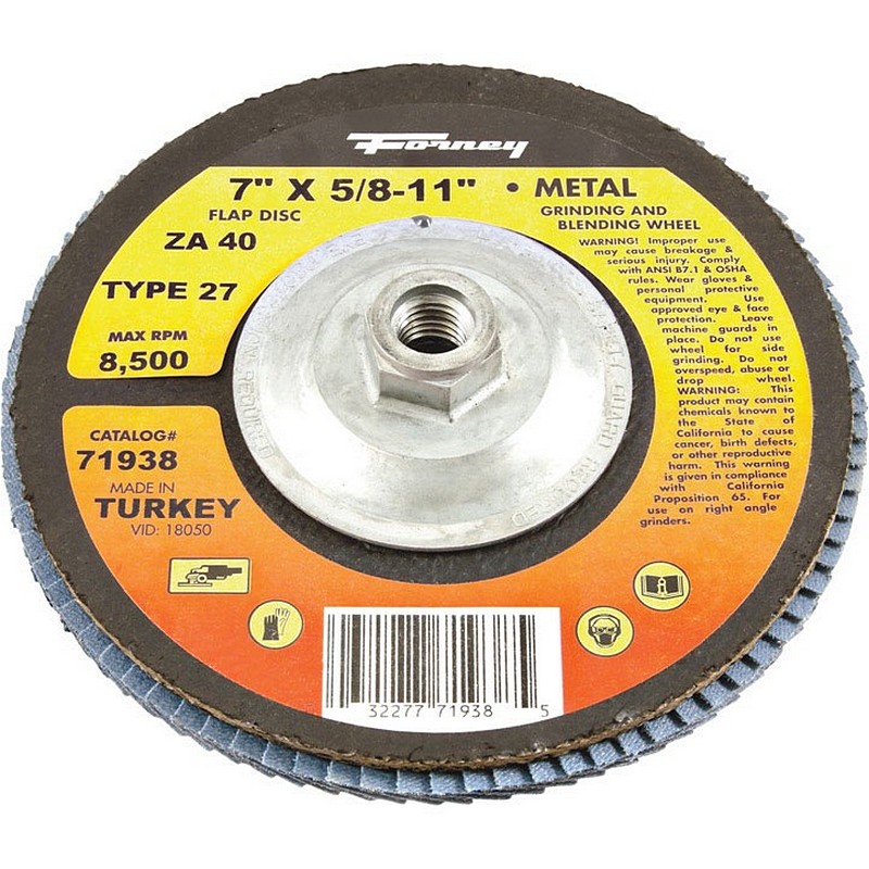 Forney Metal Grinding/Blending Wheel ZA40 7"x5/8-11"