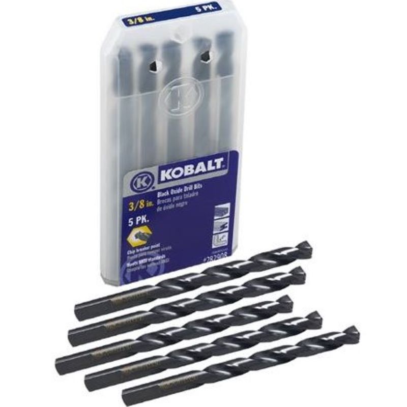 Black Oxide Drill Bit 3/8" 5 Ct