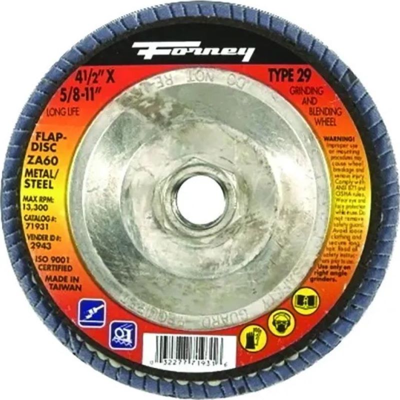 Forney Flap Disc Metal/Steel Grind Wheel 60 Grit 4-1/2"x5/8-11"