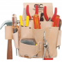 Tan Leather 8 Pocket Electrician's Tool Pouch 