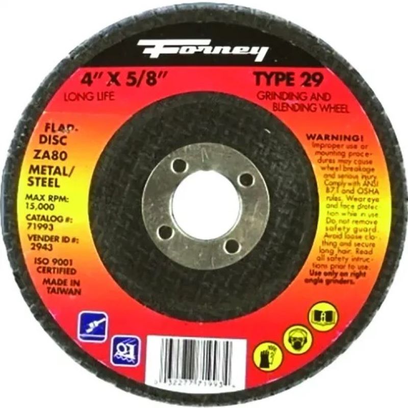 Forney Metal/Steel Flap Disc 80 Grit 4"x5/8"