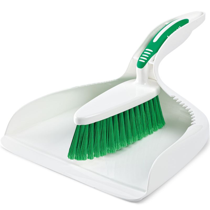 Libman White Plastic Dust Pan & Brush Set