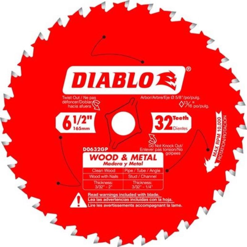 Diablo Wood & Metal Saw Blade 32T 6-1/2"