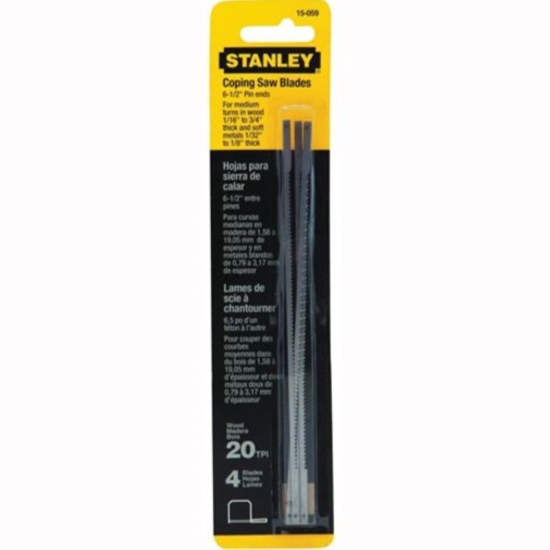 Stanley Coping Saw Blades 20T 6-1/2" 4 Ct