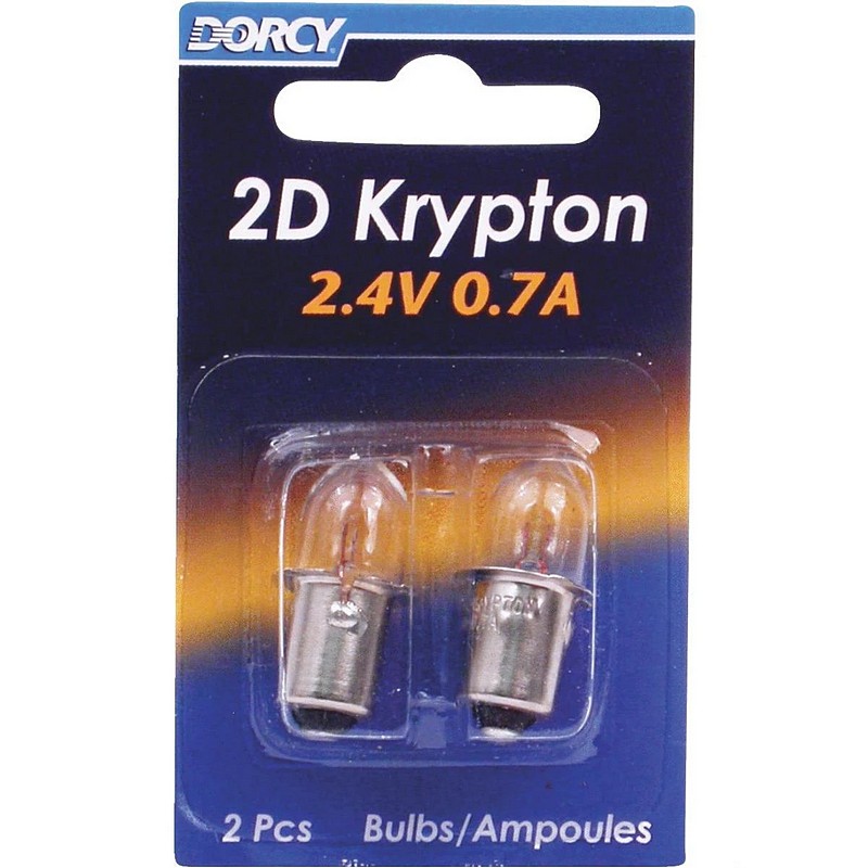 2D Krypton Replacement Bulbs 2.4V 0.7A 2 Ct