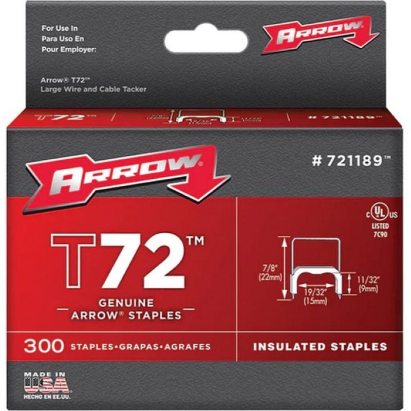 Arrow T72 Insulated Staples 19/32" 300 Ct