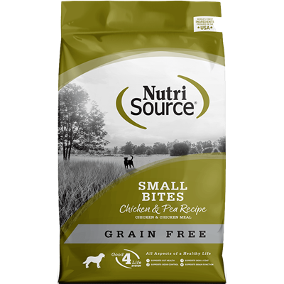 NutriSource Small Bites Dog Food Grain Free Chicken/Pea 5 lb