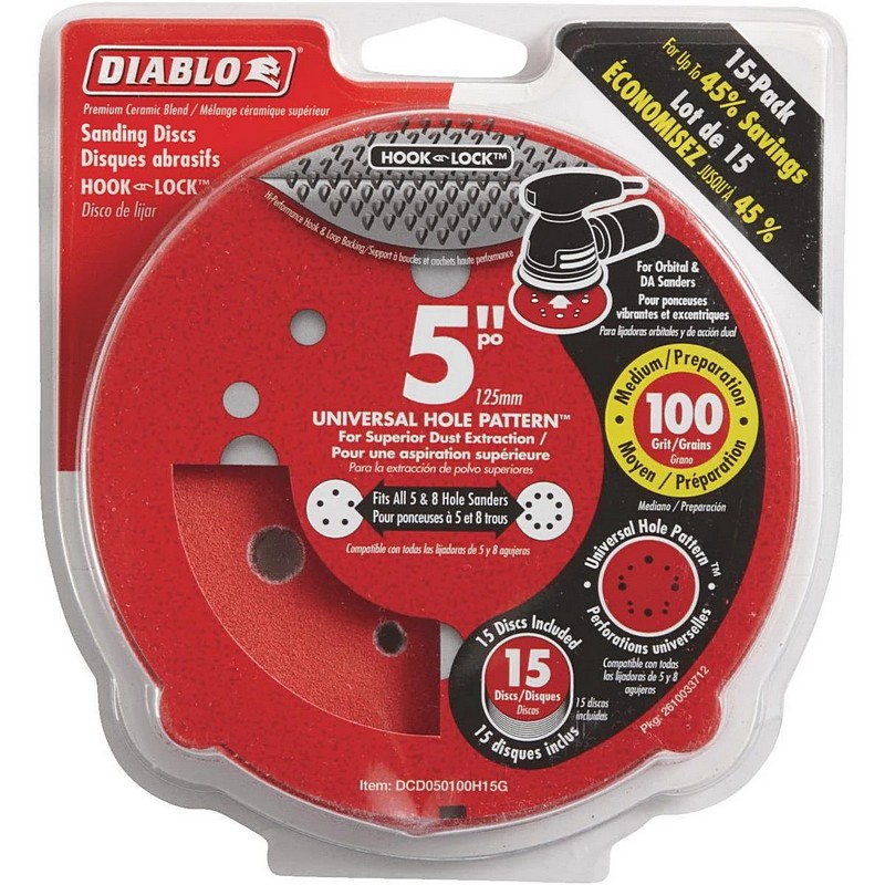 Diablo Sanding Disc 100 Grit 5" 15 Ct