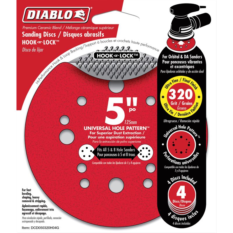 Diablo Sanding Disc 320 Grit 5" 4 Ct