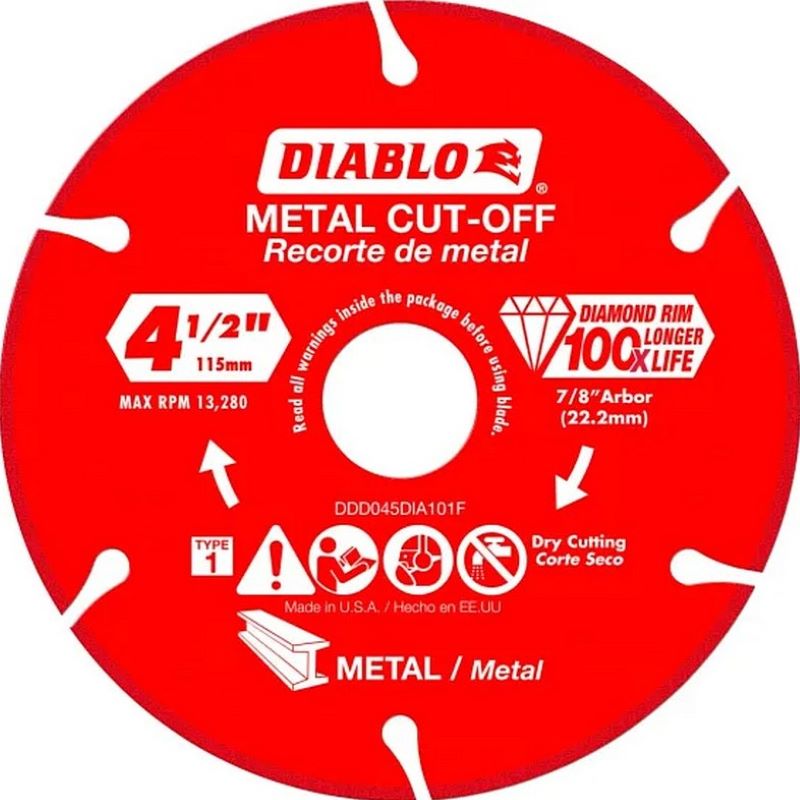 Diablo Diamond Metal Cut-Off Circular Saw Blade 4-1/2"