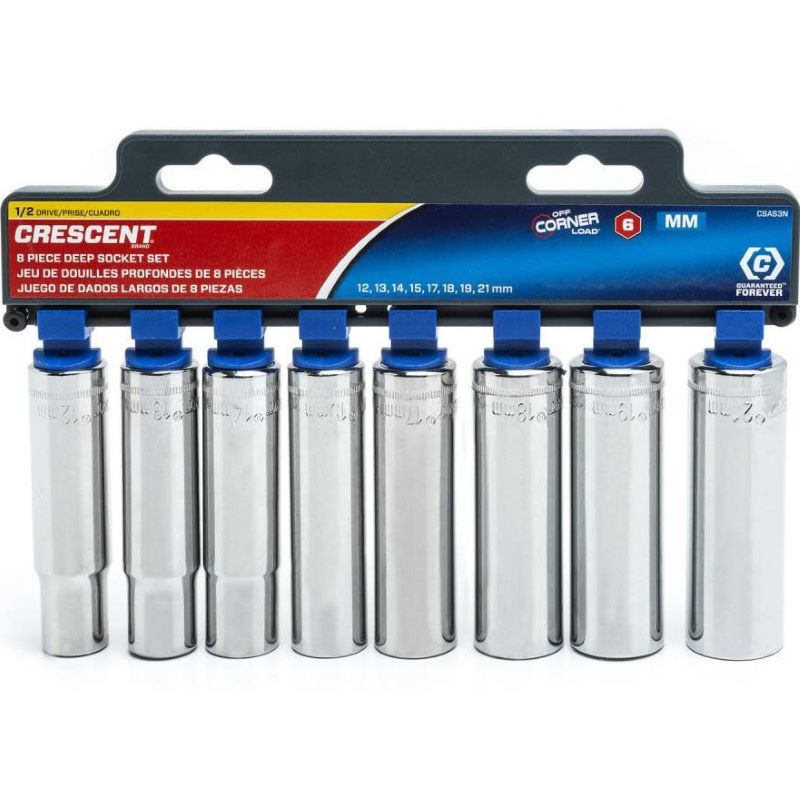 Crescent 6-Point Deep Socket Set 1/2" 8 Ct