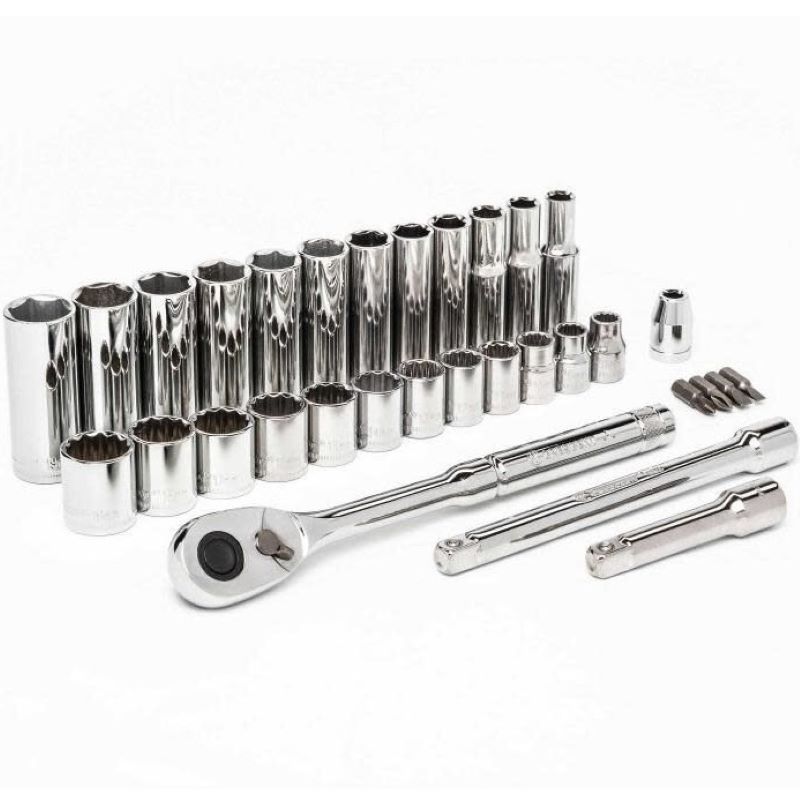 Crescent 6/12-Point Standard/Deep Socket Wrench Set 3/8" 32 Ct