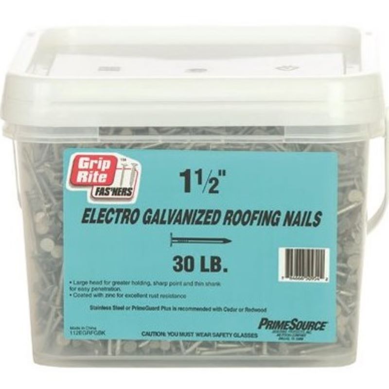 Grip-Rite Electro Galvanized Roofing Nail 1-1/2" 30 lb