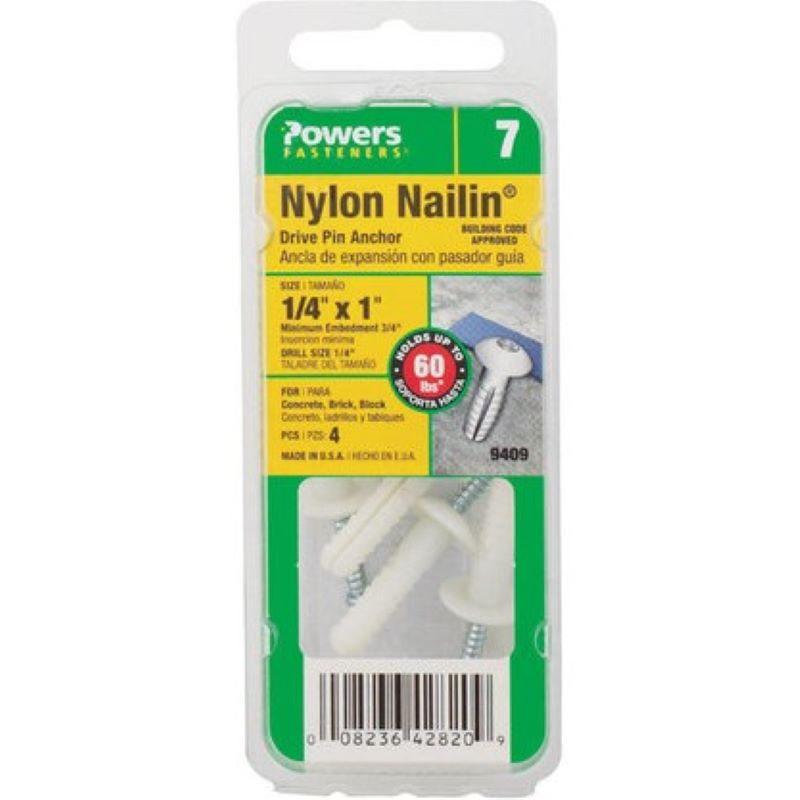 Nylon Nailin Truss Anchor 1/4"x1" 4 Ct