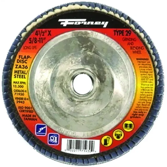 Forney Flap Disc Metal Grinding Disc Type 29 4-1/2"x5/8-11"