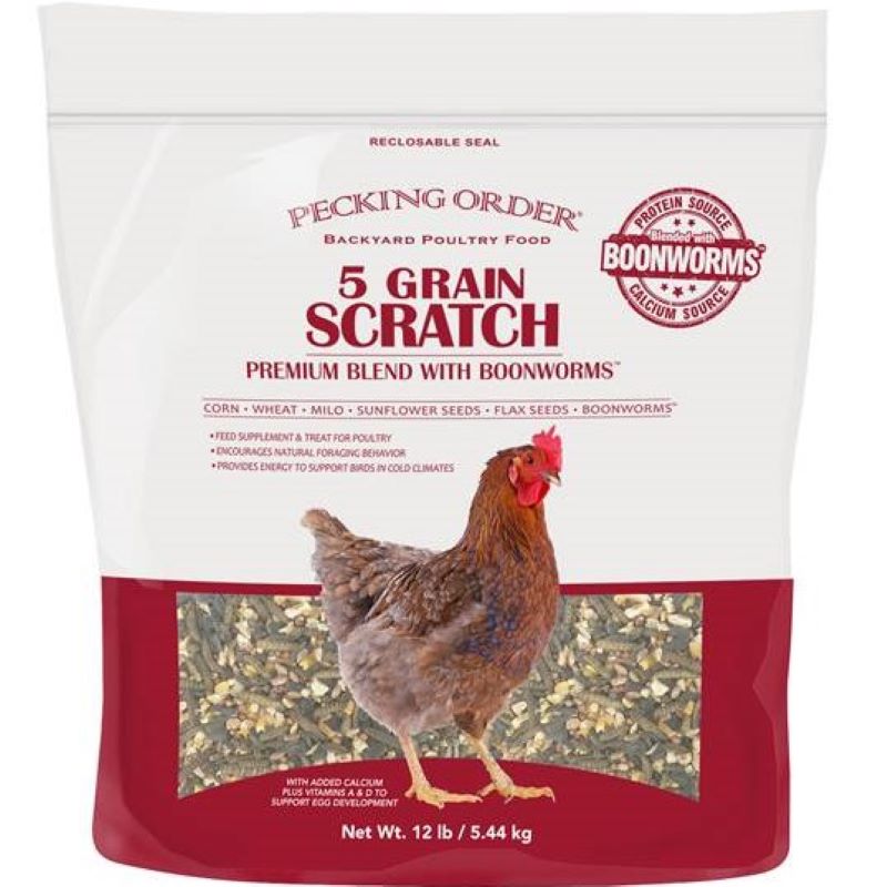 Pecking Order 5 Grain Scratch with Boonworms 12 lb
