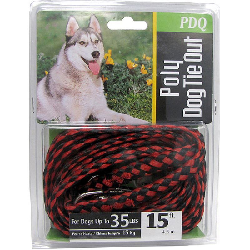 Tie-Out Braided Poly Belt for Medium Dogs 15 ft