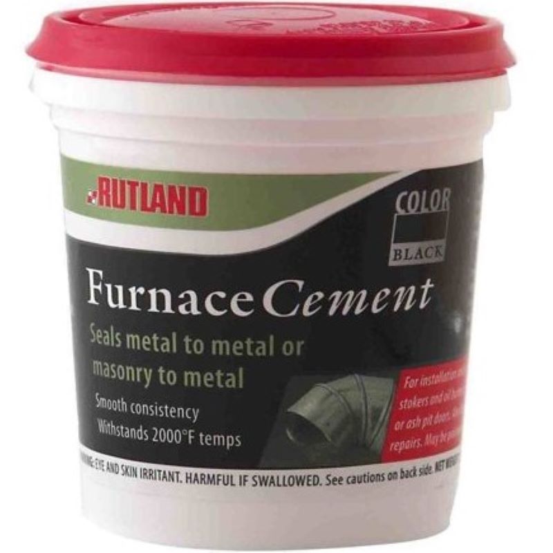 Wood Stove Furnace Cement Black 1 pt