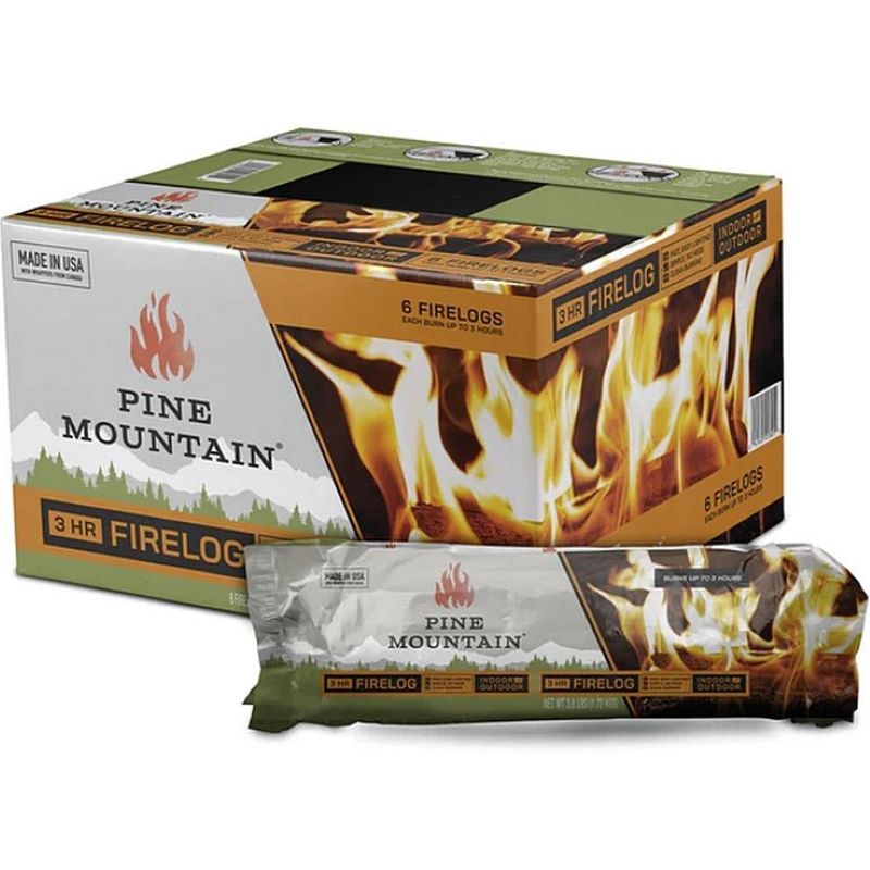 Pine Mountain 3-Hour Fire Logs 6 Ct | Wood Fireplace