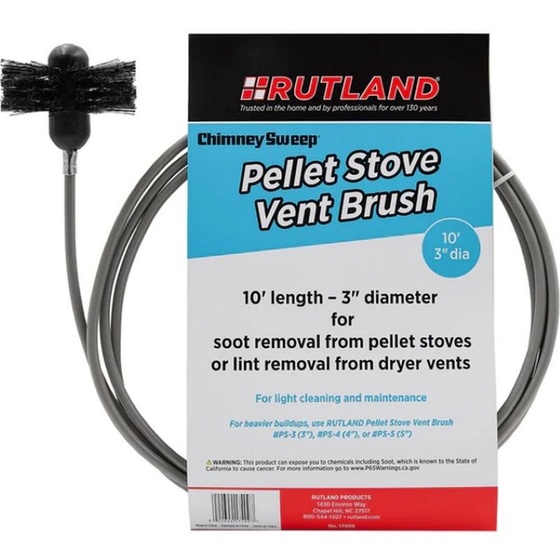 Rutland 3 in Pellet Stove Brush with 10 ft Rod