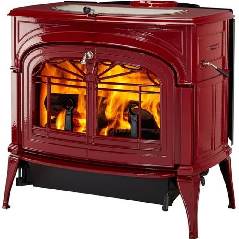 Vermont Castings Encore Wood Stove Porcelain Bordeaux Red