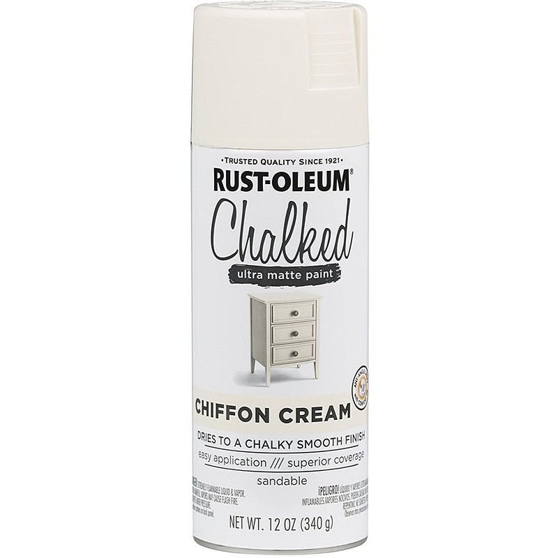 Rust-Oleum Chalk Spray Paint Ultra Matte Chiffon Cream 12 oz