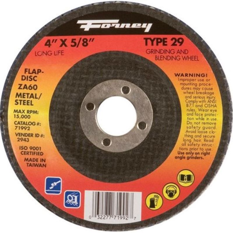 Forney Metal/Steel Flap Disc 60 Grit 4"x5/8"