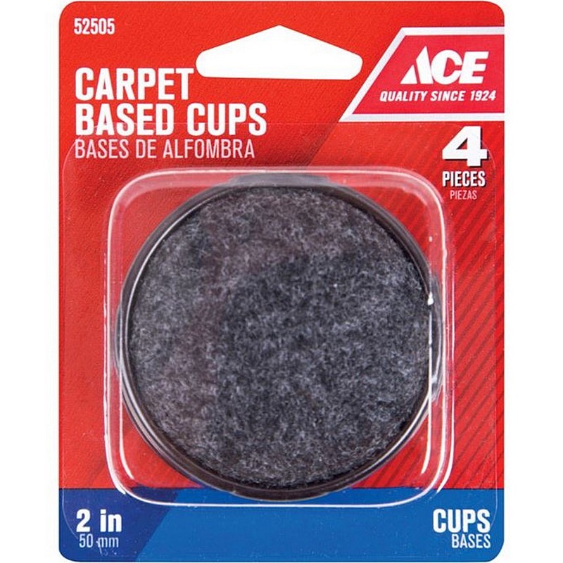 Carpet Based Round Caster Cups 2 in 4 ct