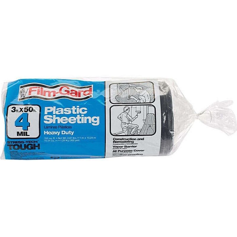 Film-Gard Black Plastic Polyethylene Sheeting 3 x 50'