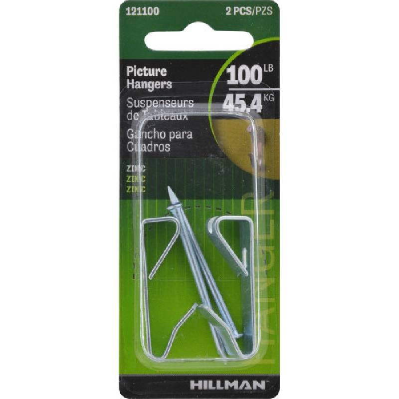 Silver Conventional Picture Hanger 2 ct 100 lb