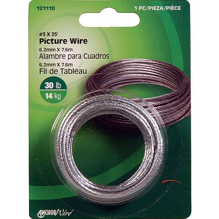 Steel Braided Picture Wire #3x25 ft 30 lb